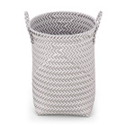 Cesto Organizador de Plástico Cinza Redondo com Alças 40x30x30cm Oikos