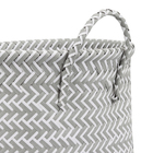 Cesto Organizador de Plástico Cinza Claro Redondo com Alças 35x32x35cm Oikos