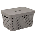 Cesto Plástico Cinza Escuro 17L 20,3x26,8x36cm Usual Utilidades