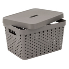 Cesto Plstico Cinza Escuro 17L 203x268x36cm Usual Utilidades