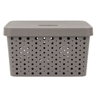 Cesto Plástico Cinza Escuro 17L 20,3x26,8x36cm Usual Utilidades