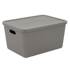 Cesto Plástico Cinza Escuro 30L 24x34,9x46,7cm Usual Utilidades