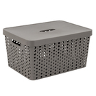 Cesto Plástico Cinza Escuro 33L 24x35x46,7cm Usual Utilidades