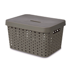 Cesto Plástico Cinza Escuro 33L 24x35x46,7cm Usual Utilidades