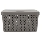 Cesto Plástico Cinza Escuro 33L 24x35x46,7cm Usual Utilidades