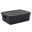 Cesto Plástico Preto 20L 15,3x34,9x46,7cm Usual Utilidades
