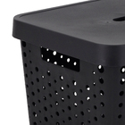 Cesto Plstico Preto 17L 203x268x36cm Usual Utilidades