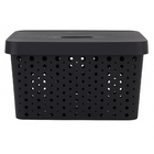 Cesto Plástico Preto 17L 20,3x26,8x36cm Usual Utilidades