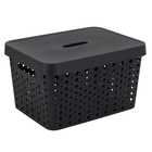 Cesto Plástico Preto 17L 20,3x26,8x36cm Usual Utilidades