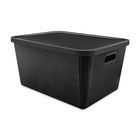 Cesto Plástico Preto 30L 24x34,9x46,7cm Usual Utilidades