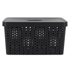 Cesto Plástico Preto 33L 24x35x46,7cm Usual Utilidades