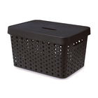 Cesto Plástico Preto 33L 24x35x46,7cm Usual Utilidades