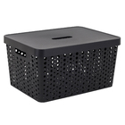 Cesto Plástico Preto 33L 24x35x46,7cm Usual Utilidades