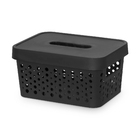 Cesto Plástico Preto 2L 9,5x14,1x19cm Usual Utilidades