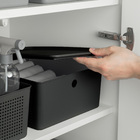 Cesto Plástico Preto Flow com Tampa 12L 24x27x13cm OU