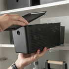 Cesto Plástico Preto Flow com Tampa 4,2L 27x12x13cm OU