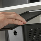 Cesto Plástico Preto Flow com Tampa 3L 27x12x9cm OU