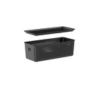 Cesto Plástico Preto Flow com Tampa 3L 27x12x9cm OU