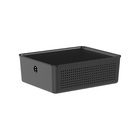 Cesto Plástico Preto Flow com Tampa 5,4L 27x22x9cm OU