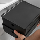 Cesto Plástico Preto Flow com Tampa 5,4L 27x22x9cm OU