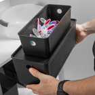 Cesto Plástico Preto Flow com Tampa 6,6L 34x15x13cm OU