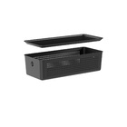 Cesto Plástico Preto Flow com Tampa 4,5L 34x15x9cm OU