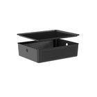 Cesto Plástico Preto Flow com Tampa 8,2L 34x27x9cm OU