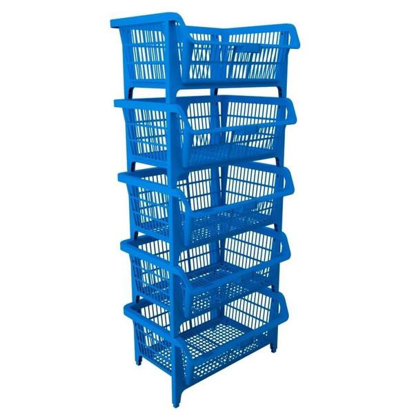 Cesto Plástico Removível Presto 57cm, 40kg Capacidade, Azul,