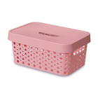 Cesto Plástico Rosa 4,5L 11,5x18,4x26,1cm Usual Utilidades