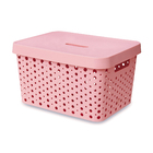 Cesto Plástico Rosa 17L 20,3x26,8x36cm Usual Utilidades