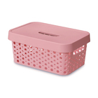 Cesto Plástico Rosa 2L 9,5x14,1x19cm Usual Utilidades