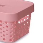 Cesto Plástico Rosa 2L 9,5x14,1x19cm Usual Utilidades