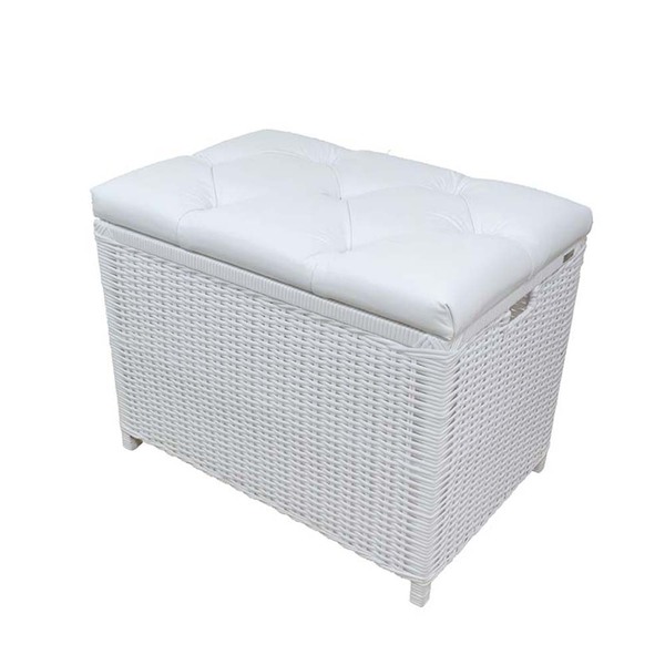 Cesto Puff Organizador 60x40x48cm - Branco