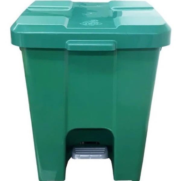 Cesto Quadrado Com Pedal 15 Litros P15 Verde