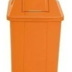 Cesto Quadrado Com Tampa Vai E Vem 60 Litros Amarelo