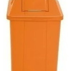 Cesto Quadrado Com Tampa Vai E Vem 60 Litros Amarelo