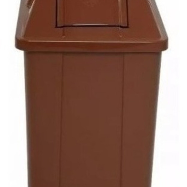 Cesto Quadrado Com Tampa Vai E Vem 60 Litros Branco