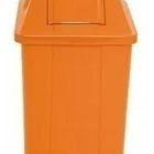 Cesto Quadrado Com Tampa Vai E Vem 60 Litros Laranja