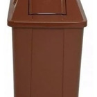 Cesto Quadrado Com Tampa Vai E Vem 60 Litros Marrom