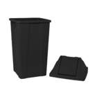 Cesto Quadrado Com Tampa Vai-vem 25l (q25) Preto