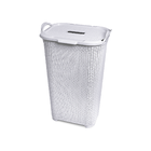 Cesto Rattan com Tampa Basculante Branco 50 L