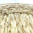 Cesto Redondo De Palha Fibras Naturais Feito A Mao 31,5 Cm