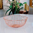 Cesto Redondo Multiuso Organizador Aramado De Metal Rose