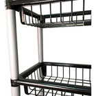 Cesto Retangular Empilhavel Com 03 Andares Preto