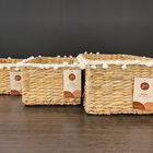 Cesto Retangular Fibras Folk 27x17x12cm - Yoi