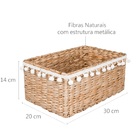 Cesto Retangular Fibras Folk 30x20x14cm - Yoi