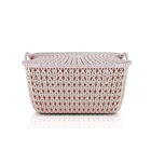 Cesto Retangular Organizador Em Plástico Com Tampa Jacki Desi