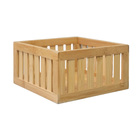 Cesto Organizador Ripado de Bambu e MDF Natural Quadrado 22x11,5x22cm Oikos