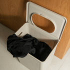 Cesto Roupa de Plástico Bege com Alças 50x37cm OU
