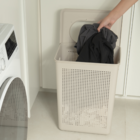 Cesto Roupa de Plástico Bege com Alças 50x37cm OU